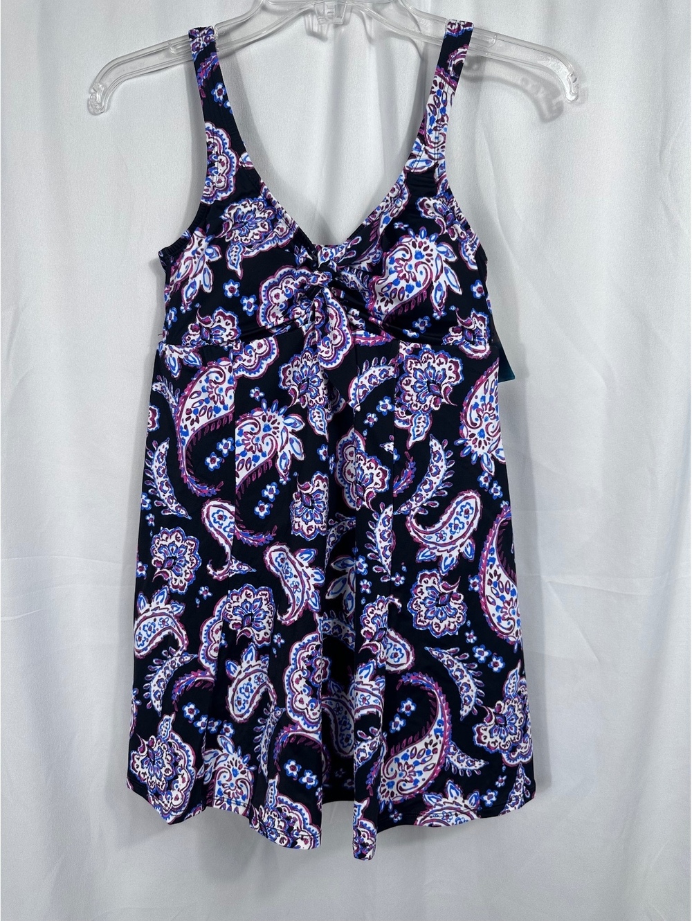 Swim Solutions Women's Paisley Print Swimdress One Piece Swimsuit Size 8